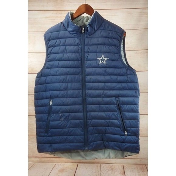 GIII Apparel Group Puffer Mens Vest Full Zip Sleeveless Vintage Puffy Coat Blue - Picture 1 of 11